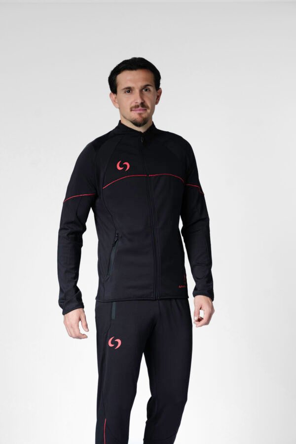 S-cut training tracksuit jacket (black/red)