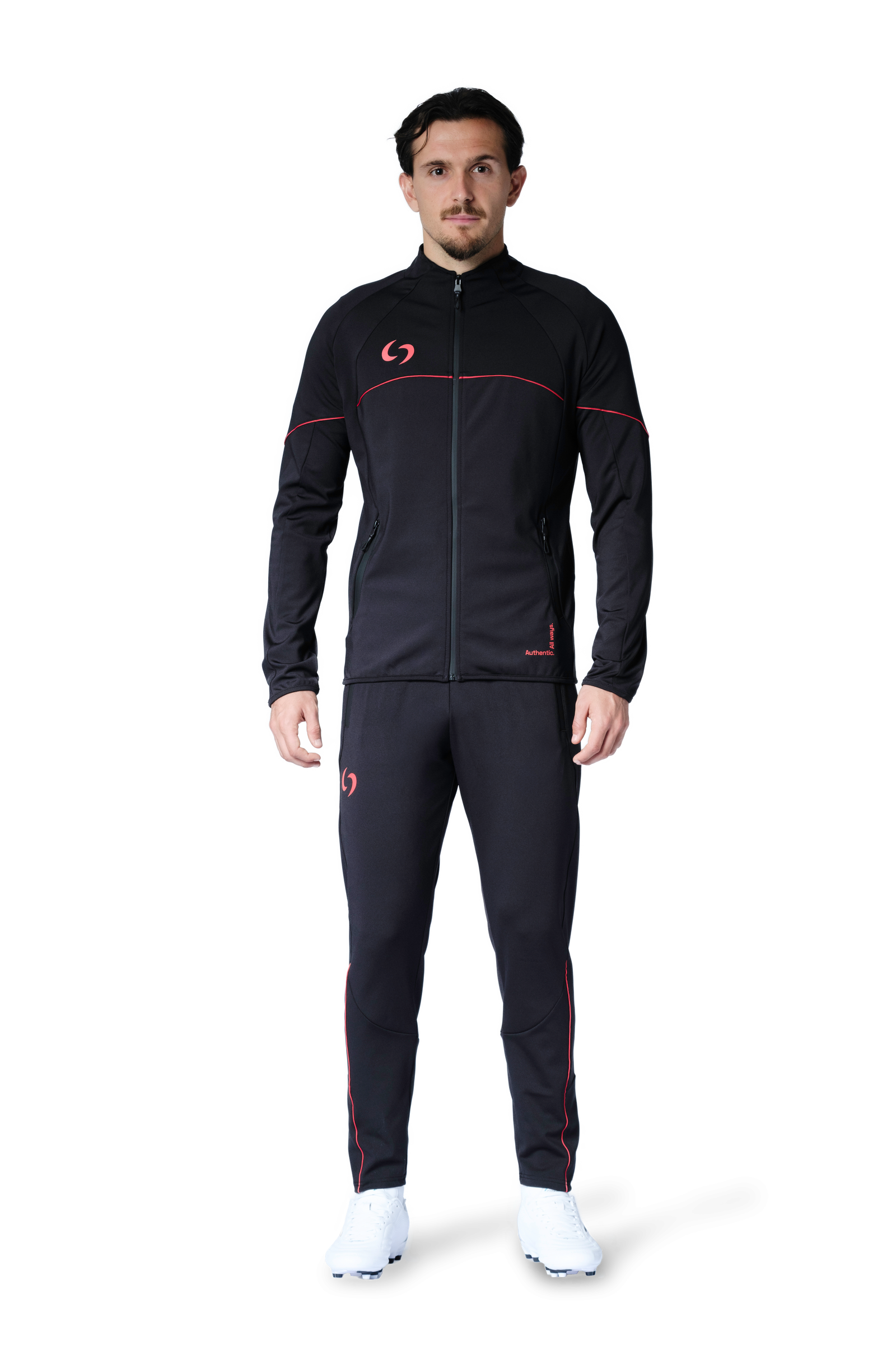 S-cut training tracksuit jacket (black/red)