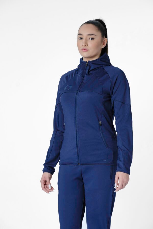 S-cut tracksuit jacket with hood (navy blue/navy blue)