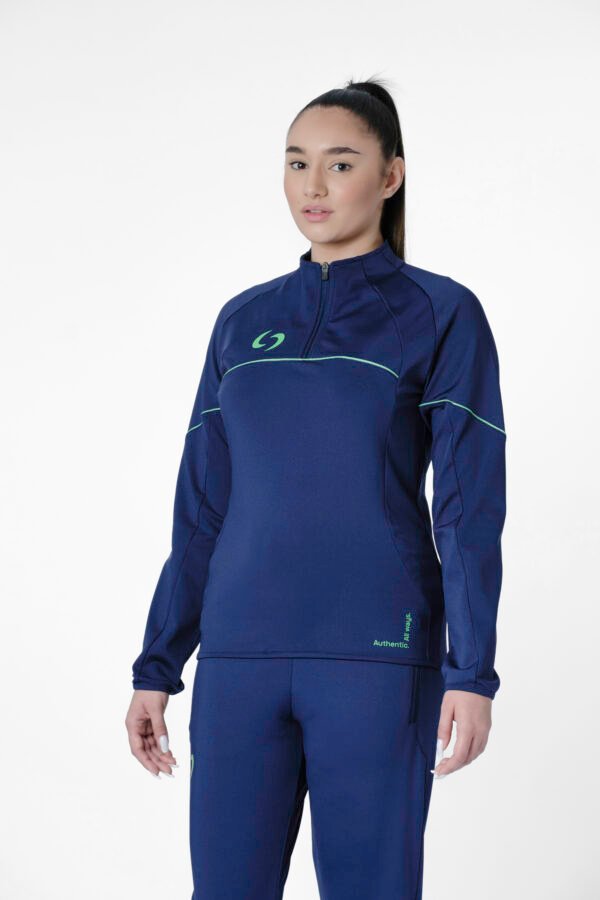 S-cut training tracksuit top (navy blue/green)