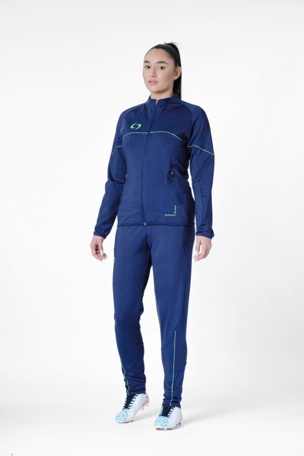 S-cut training tracksuit jacket (navy blue/green)