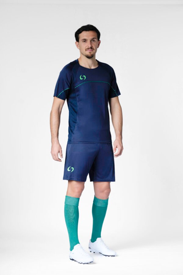 S-cut t-shirt (navy blue/green)