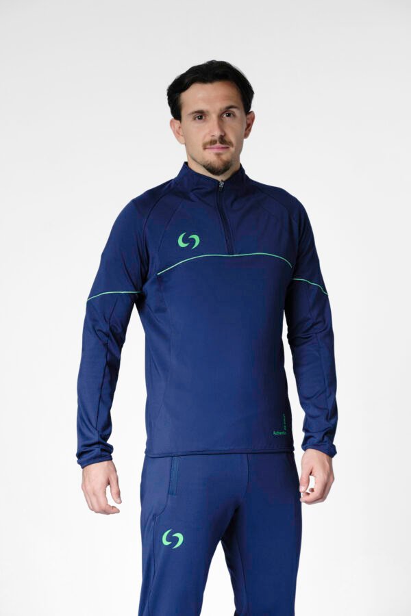S-cut training tracksuit top (navy blue/green)