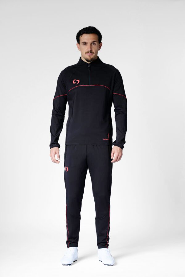 S-cut training tracksuit top (black/red)