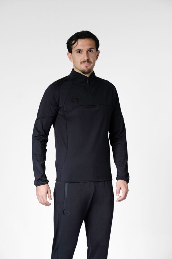 S-cut training tracksuit top (black/black)