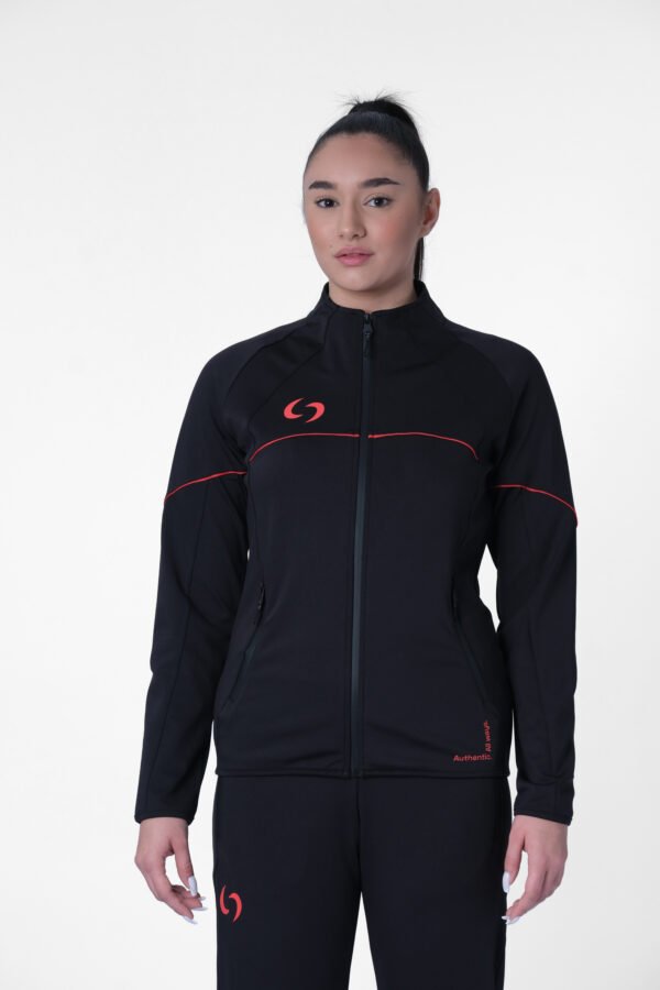 S-cut training tracksuit jacket (black/red)